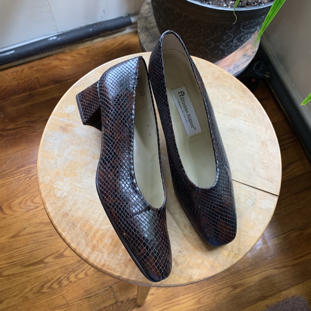 Brown Snake Skin Heels